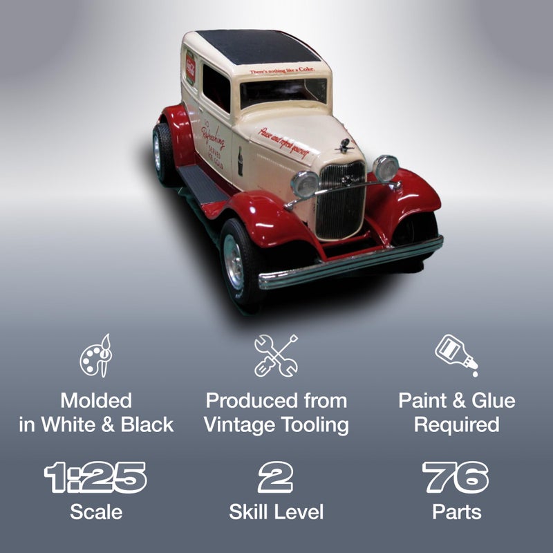 MPC C.P.M. 1932 Ford Sedan Delivery Coca Cola 1:25 Scale MPC Plastic Car Kit, Black - Image 2